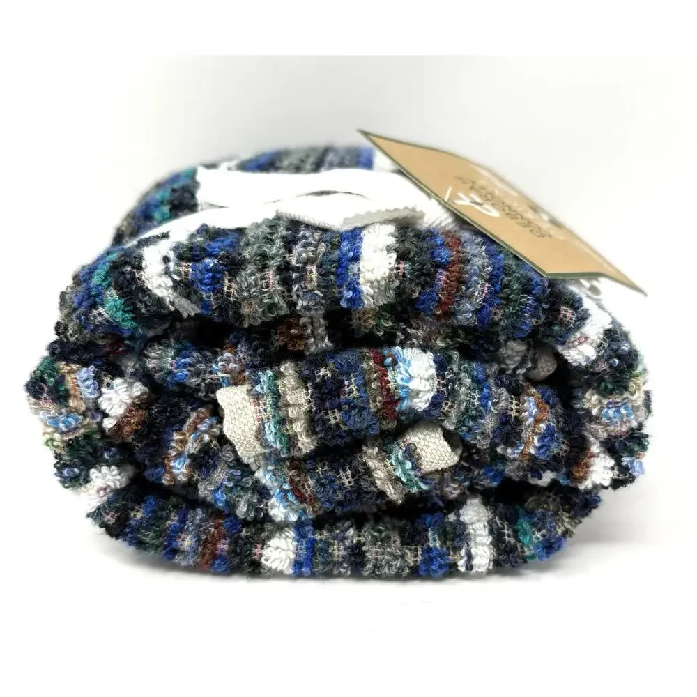 Deborah Connolly Striped Hand Towels Multicolor Blue Gray Colorful NWT Multi